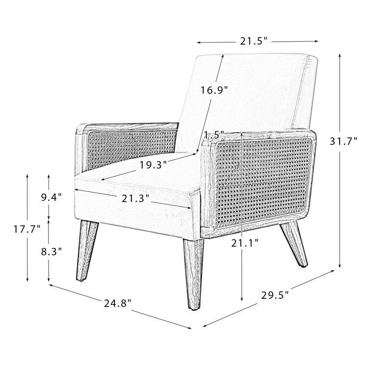 Standard accent chair discount dimensions